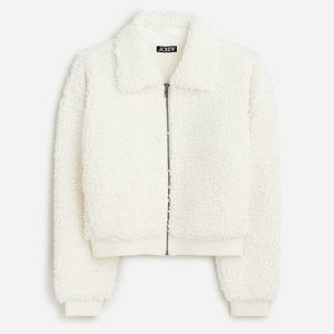 JCrew Cropped sherpa jacket